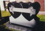 #116 - 3-0 Jet Black all polished - Double Heart